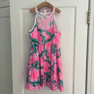 Lilly Pulitzer Pink & Green Floral Dress - Size 10 Girls